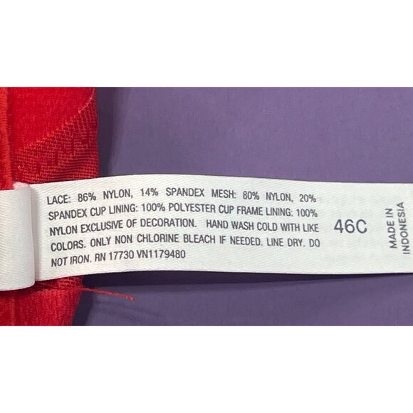 Auden - Women's Lace Plunge Push-Up Bra - Red - 46C - Picture 7 of 9